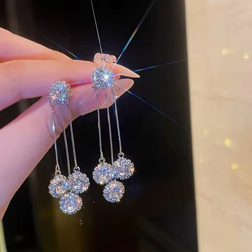 Crystal 3-Tier Drop Earrings